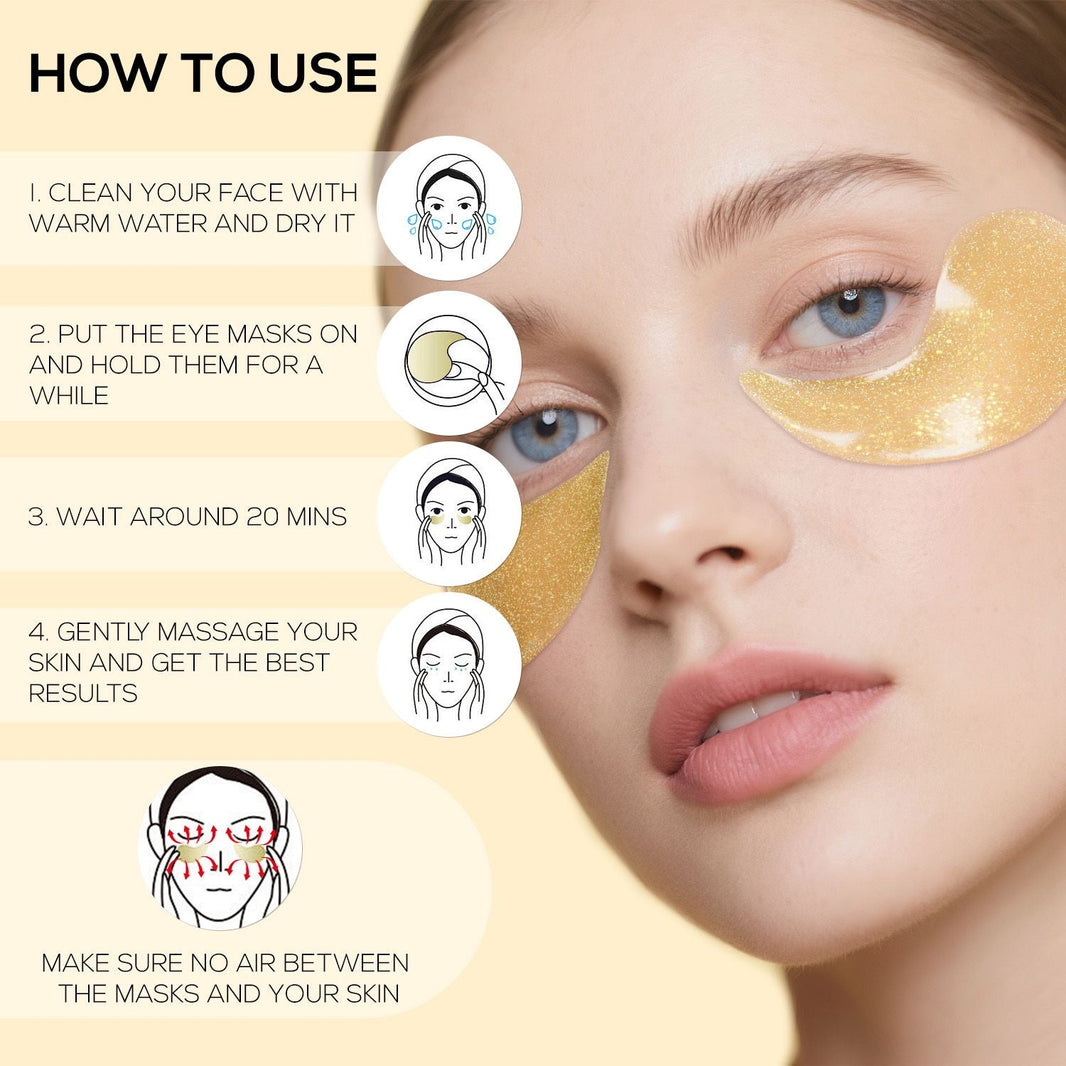 Golden Peptide Collagen Eye Mask, Moisturizing Eye Patches for Puffy Eyes and Dark Circles, 60PCS Hydrating Skincare-Golden Peptide Collagen Eye Mask, Moisturizing Eye Patches for Puffy Eyes and Dark Circles, 60PCS Hydrating Skincare
