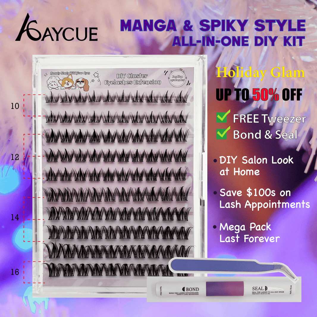 AYCUE Holiday Glam Christmas Special Edition High-Quality Eyelash Suit Subtle Natural Soft Finish Clean Band DIY Fluffy Lash Extension for Festive Looks-AYCUE Holiday Glam Christmas Special Edition High-Quality Eyelash Suit Subtle Natural Soft Finish Clean Band DIY Fluffy Lash Extension for Festive Looks