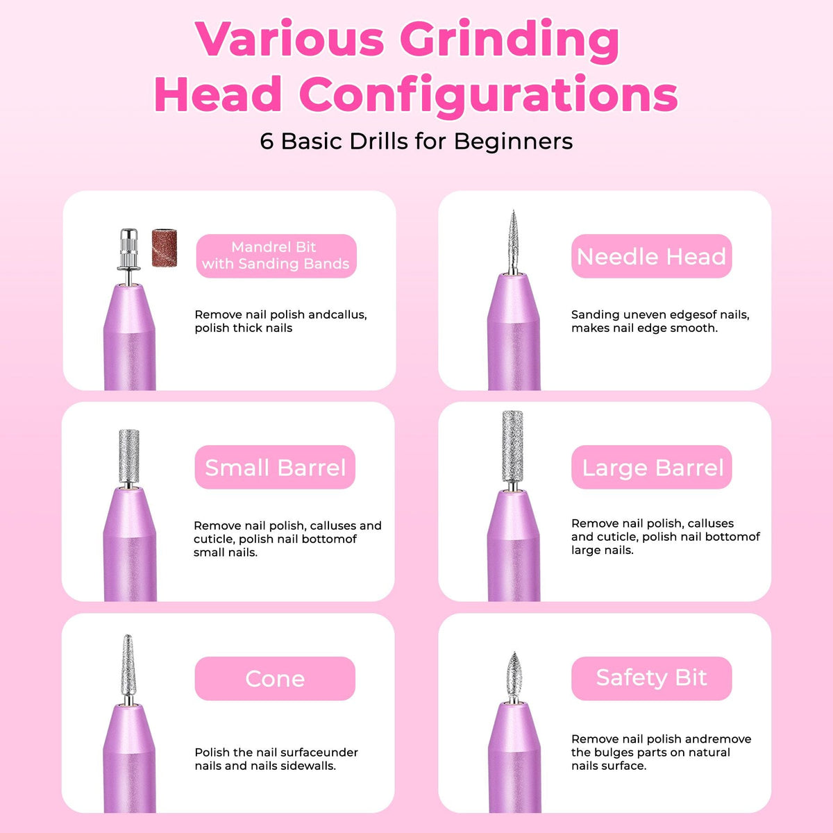 Portable Electric Nail Drill, Professional Nail File Kit for Acrylic, Gel Nails, Manicure Pedicure with Nail Drill Bits Sanding Bands Rose gold-Portable Electric Nail Drill, Professional Nail File Kit for Acrylic, Gel Nails, Manicure Pedicure with Nail Drill Bits Sanding Bands Rose gold