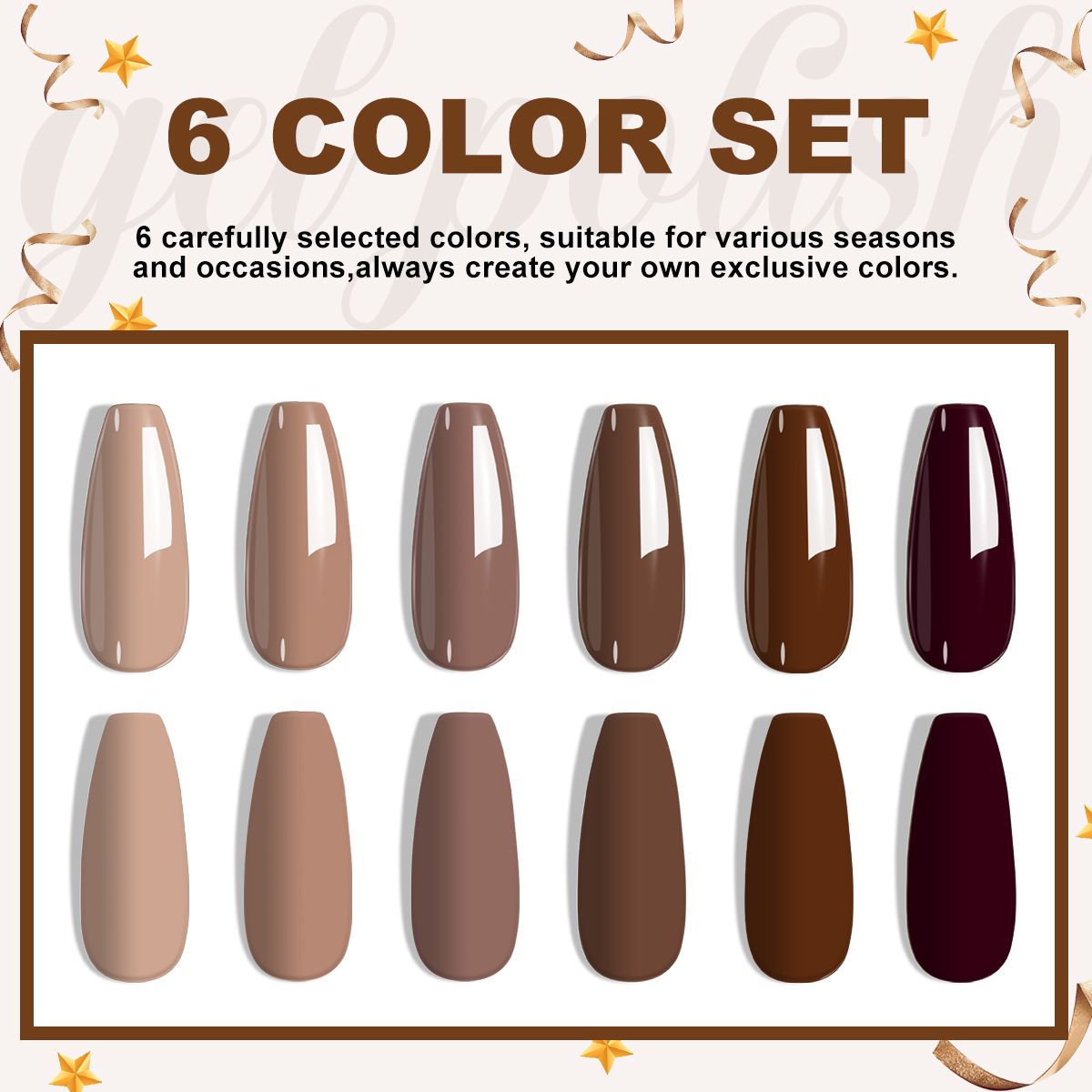 LIMEGIRL 6pcs Gel Polish Set 6 Vibrant Colors UV Gel NailPolish Red Blue Green Hema TMPTA TPO 3-free AllSeasons NailGel for Christmas Gift Women Girls-LIMEGIRL 6pcs Gel Polish Set 6 Vibrant Colors UV Gel NailPolish Red Blue Green Hema TMPTA TPO 3-free AllSeasons NailGel for Christmas Gift Women Girls