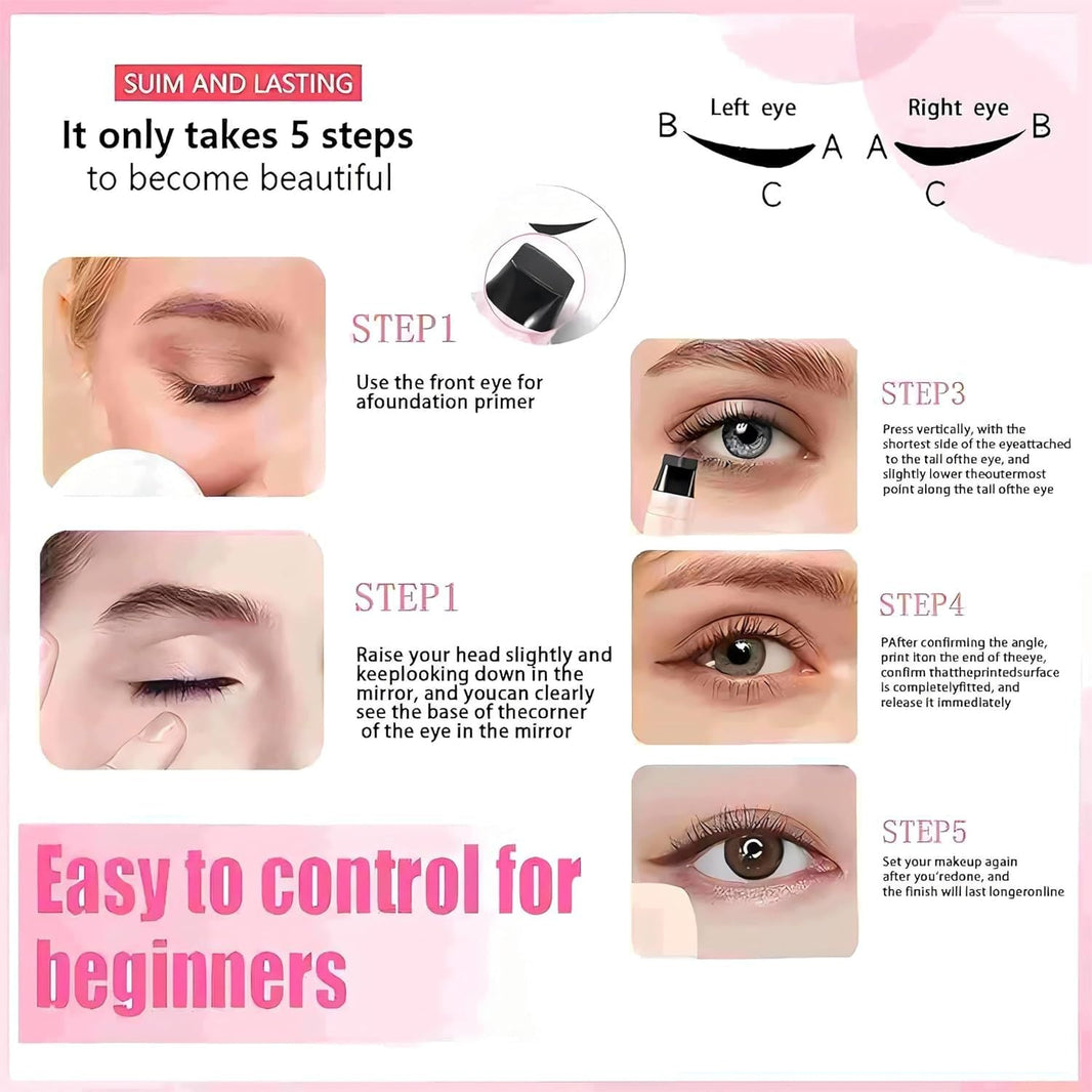 Winged Eyeliner Stamp Pen Dual Head Rotating Design, Quick-Dry, Long-Lasting, Smudge-Proof for Easy Cat Eye (1#/Black)-Winged Eyeliner Stamp Pen Dual Head Rotating Design, Quick-Dry, Long-Lasting, Smudge-Proof for Easy Cat Eye (1#/Black)