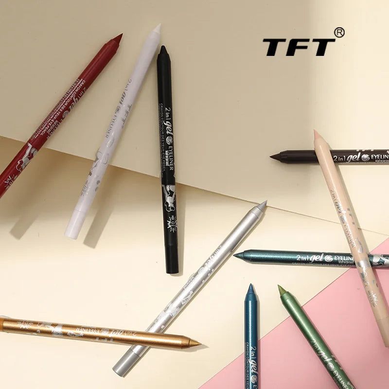 Waterproof Eyeliner Long Lasting Pencil Colourful Pigment Blue Black White Color Gel Eye Liner Pen Makeup Eye Beauty Cosmetics-Waterproof Eyeliner Long Lasting Pencil Colourful Pigment Blue Black White Color Gel Eye Liner Pen Makeup Eye Beauty Cosmetics