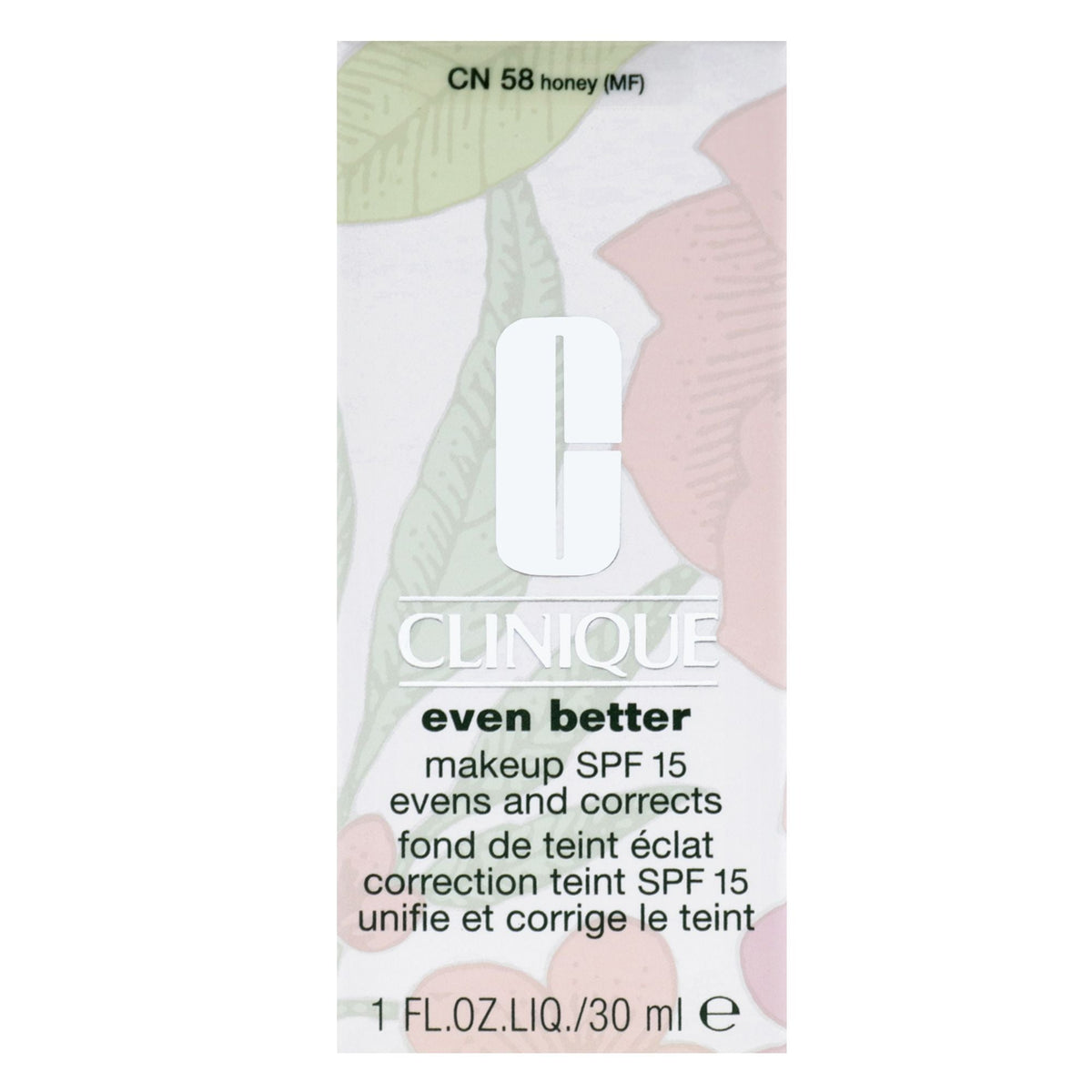 Even Better Makeup SPF 15 - CN 58 Honey (MF) - Dry To Combination Oily Skin by Clinique for Women - 1 oz Foundation-Even Better Makeup SPF 15 - CN 58 Honey (MF) - Dry To Combination Oily Skin by Clinique for Women - 1 oz Foundation
