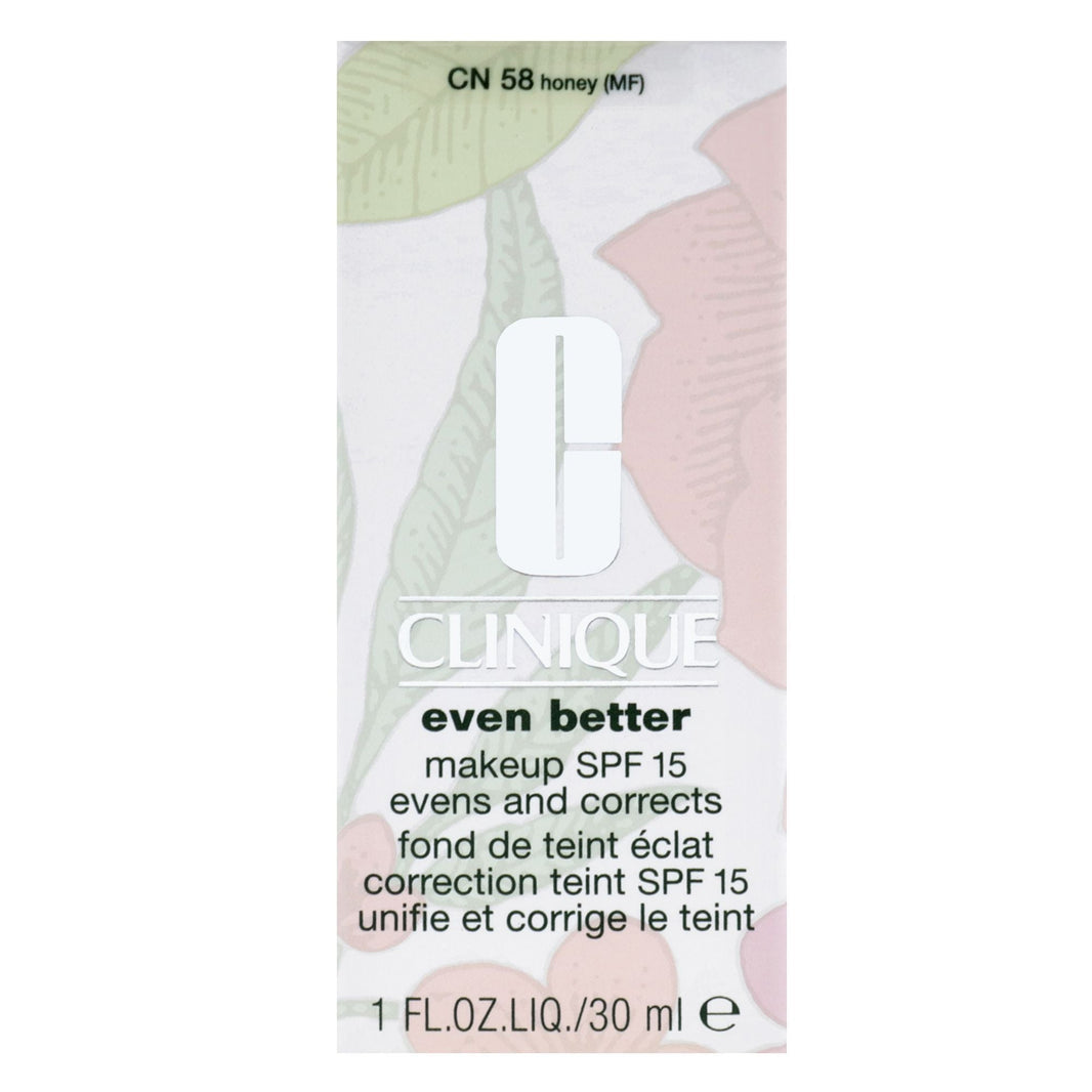 Even Better Makeup SPF 15 - CN 58 Honey (MF) - Dry To Combination Oily Skin by Clinique for Women - 1 oz Foundation-Even Better Makeup SPF 15 - CN 58 Honey (MF) - Dry To Combination Oily Skin by Clinique for Women - 1 oz Foundation