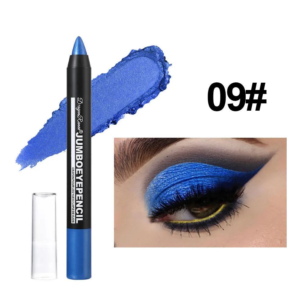 Smoky Dark Green Eyeshadow Pencil Stick Waterproof Pearlescent 12 Colors Metallic Glitter Eye Shadow Highlighter Pen Makeup Tool-Smoky Dark Green Eyeshadow Pencil Stick Waterproof Pearlescent 12 Colors Metallic Glitter Eye Shadow Highlighter Pen Makeup Tool
