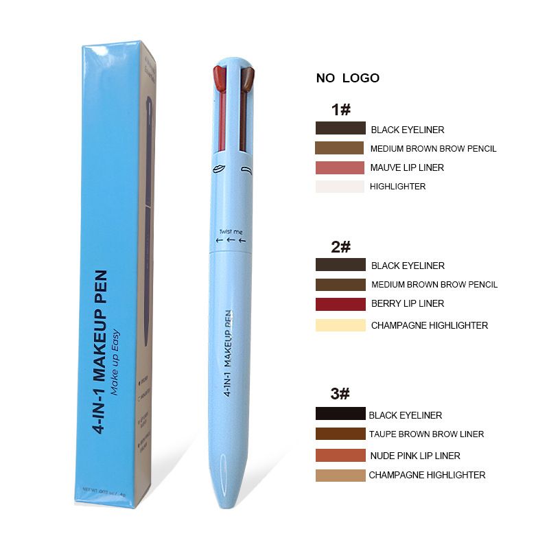 4 Color Lip Liner Highlighter Eyeliner And Eyebrow Pencil 4in1 makeup pen-4 Color Lip Liner Highlighter Eyeliner And Eyebrow Pencil 4in1 makeup pen