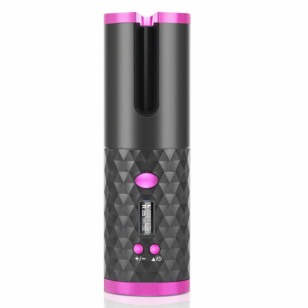 Hair Curler LCD Cordless Auto Rotating Waver Curling Iron Ceramic Wireless USA-Hair Curler LCD Cordless Auto Rotating Waver Curling Iron Ceramic Wireless USA
