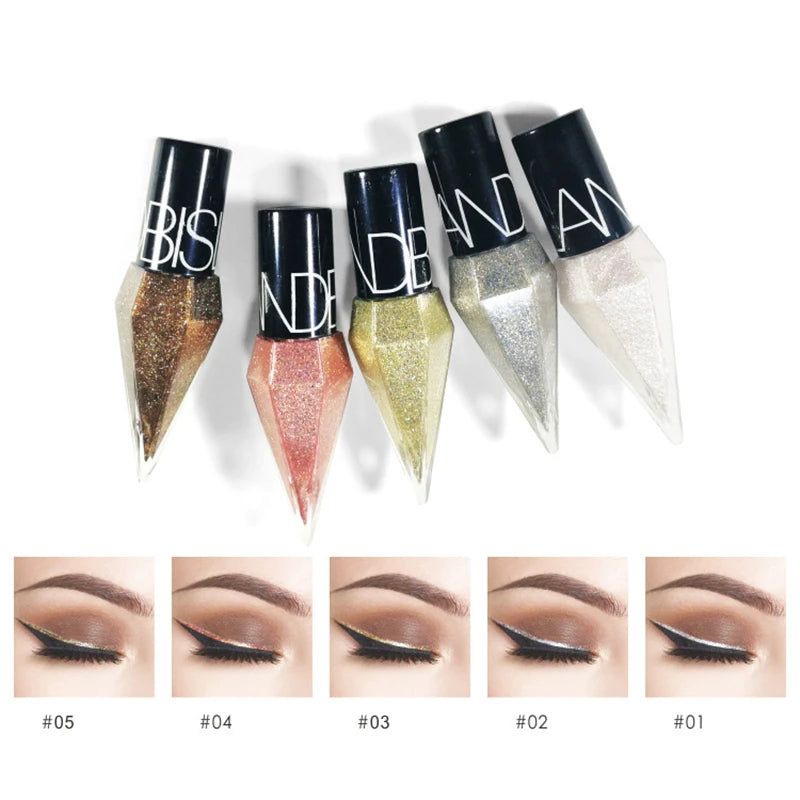 New Professional Shiny Eye Liners Cosmetics for Women Pigment Silver Rose Gold Color Liquid Glitter Eyeliner Cheap Makeup-New Professional Shiny Eye Liners Cosmetics for Women Pigment Silver Rose Gold Color Liquid Glitter Eyeliner Cheap Makeup
