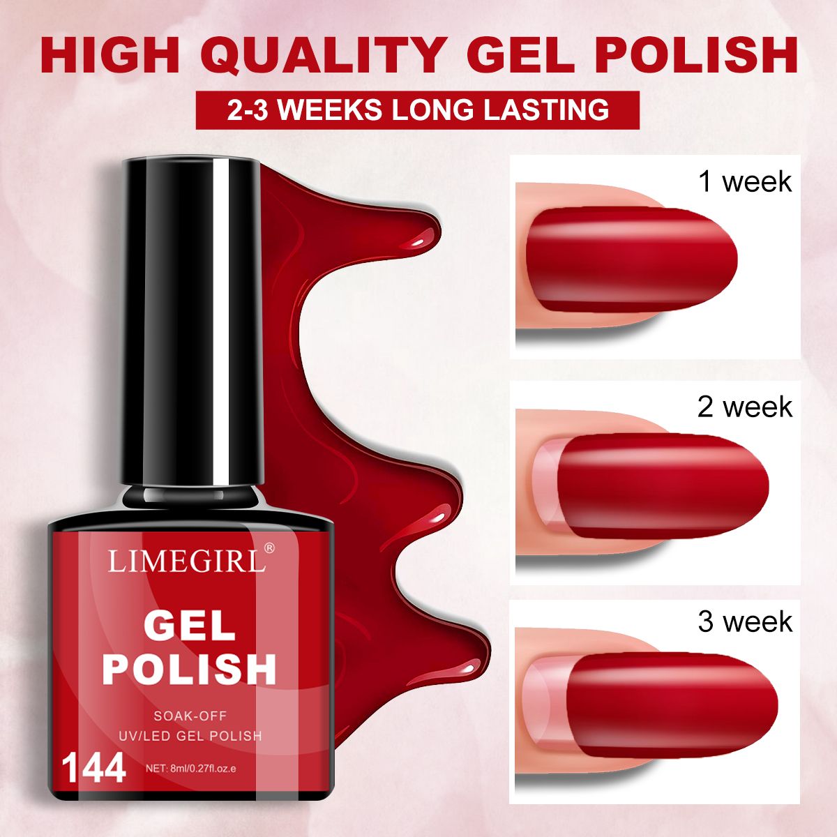 LIMEGIRL 6pcs Gel Polish Set 6 Vibrant Colors UV Gel NailPolish Red Blue Green Hema TMPTA TPO 3-free AllSeasons NailGel for Christmas Gift Women Girls-LIMEGIRL 6pcs Gel Polish Set 6 Vibrant Colors UV Gel NailPolish Red Blue Green Hema TMPTA TPO 3-free AllSeasons NailGel for Christmas Gift Women Girls