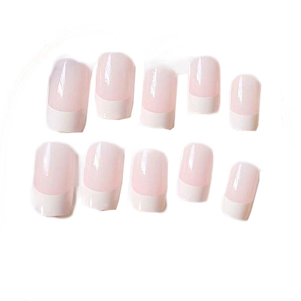 False Fingernails Pink Artificial False Nails Tips Full Cover Square Fake Nails-False Fingernails Pink Artificial False Nails Tips Full Cover Square Fake Nails