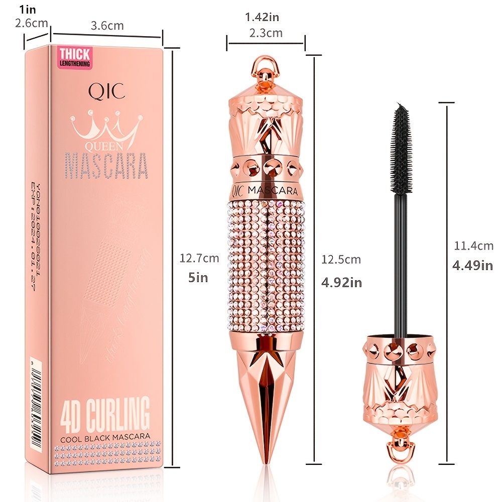 Scepter Mascara: Waterproof, Smudge-Proof, and Natural Thick Curling with a Rhinestone Decorative Shell - Elongate Your Eyelashes Instantly!-Scepter Mascara: Waterproof, Smudge-Proof, and Natural Thick Curling with a Rhinestone Decorative Shell - Elongate Your Eyelashes Instantly!