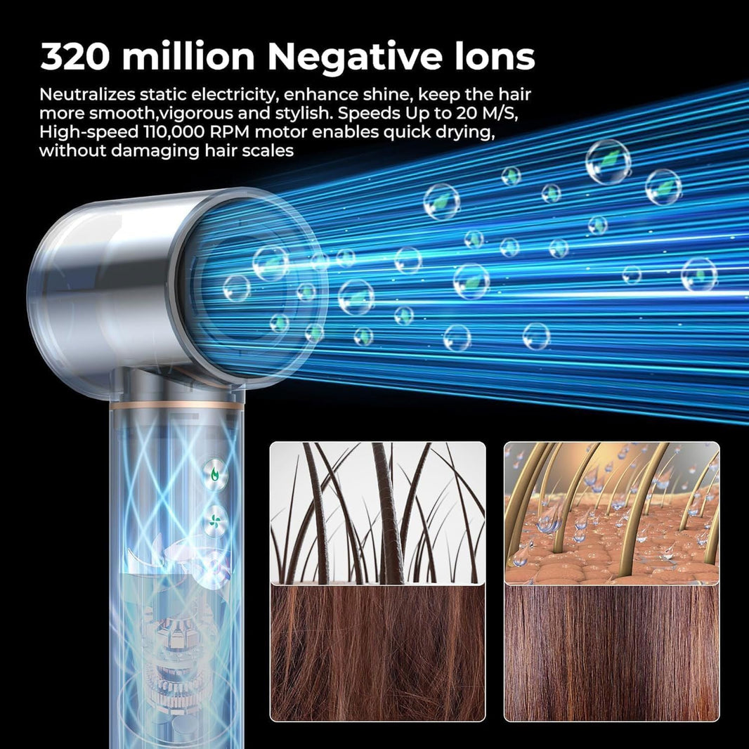 Professional Hair Dryer Brush 110000RPM High Speed Hair Dryer 5 In 1 Hair Styler Hot Air Brush Negative Ions Blow Dryer Brush Automatic Curling Iron Air Curler-Professional Hair Dryer Brush 110000RPM High Speed Hair Dryer 5 In 1 Hair Styler Hot Air Brush Negative Ions Blow Dryer Brush Automatic Curling Iron Air Curler