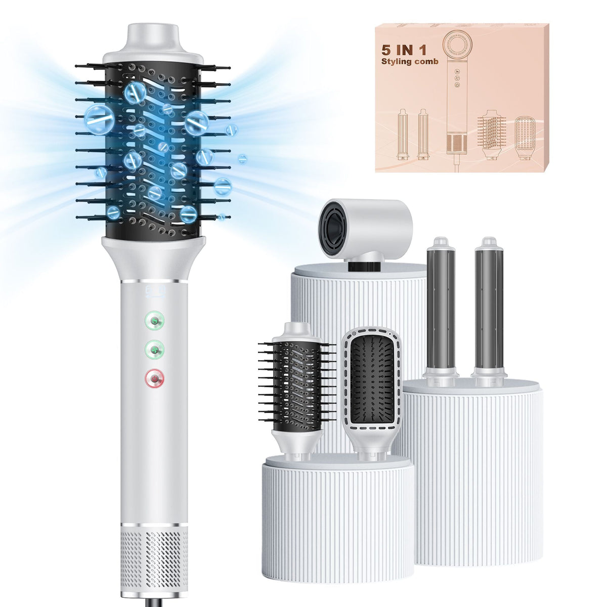 Professional Hair Dryer Brush 110000RPM High Speed Hair Dryer 5 In 1 Hair Styler Hot Air Brush Negative Ions Blow Dryer Brush Automatic Curling Iron Air Curler-Professional Hair Dryer Brush 110000RPM High Speed Hair Dryer 5 In 1 Hair Styler Hot Air Brush Negative Ions Blow Dryer Brush Automatic Curling Iron Air Curler