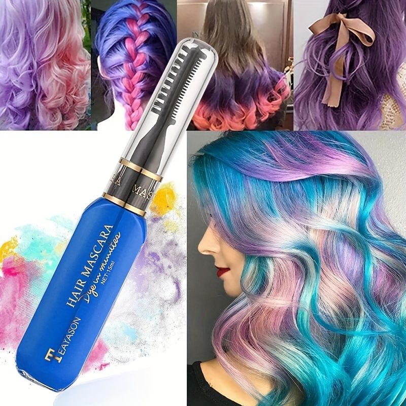 13 colors Disposable Hair Dye Comb - Washable Hair Tint for Party, Birthday, and Cosplay - Easy to Use and Safe-13 colors Disposable Hair Dye Comb - Washable Hair Tint for Party, Birthday, and Cosplay - Easy to Use and Safe