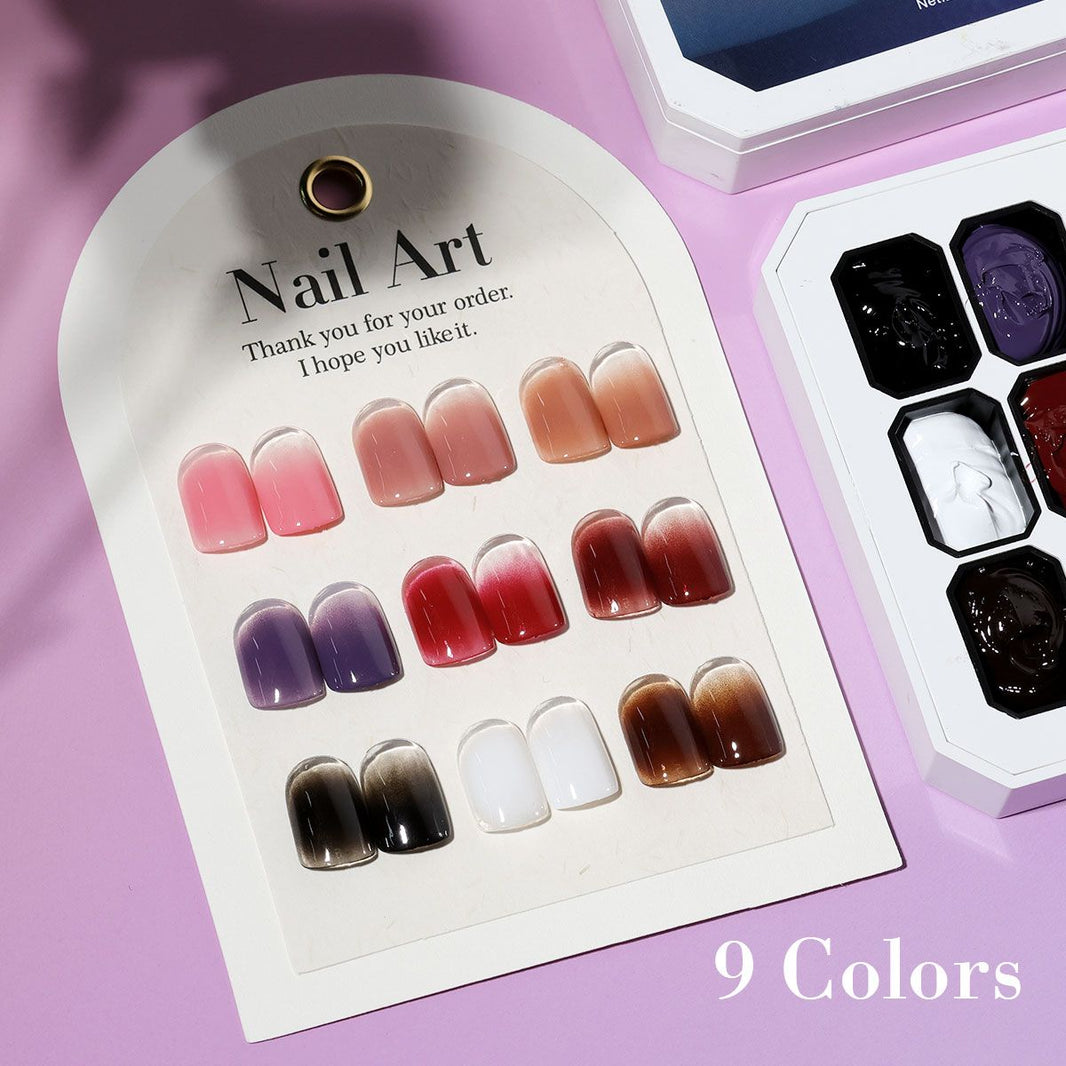 Limegirl Gradient Painting Gel, 9 Bright Colors Ombre GelNail Polish for Pigment Pat Nails Nails French ManicureSoak Off UV Set-Limegirl Gradient Painting Gel, 9 Bright Colors Ombre GelNail Polish for Pigment Pat Nails Nails French ManicureSoak Off UV Set