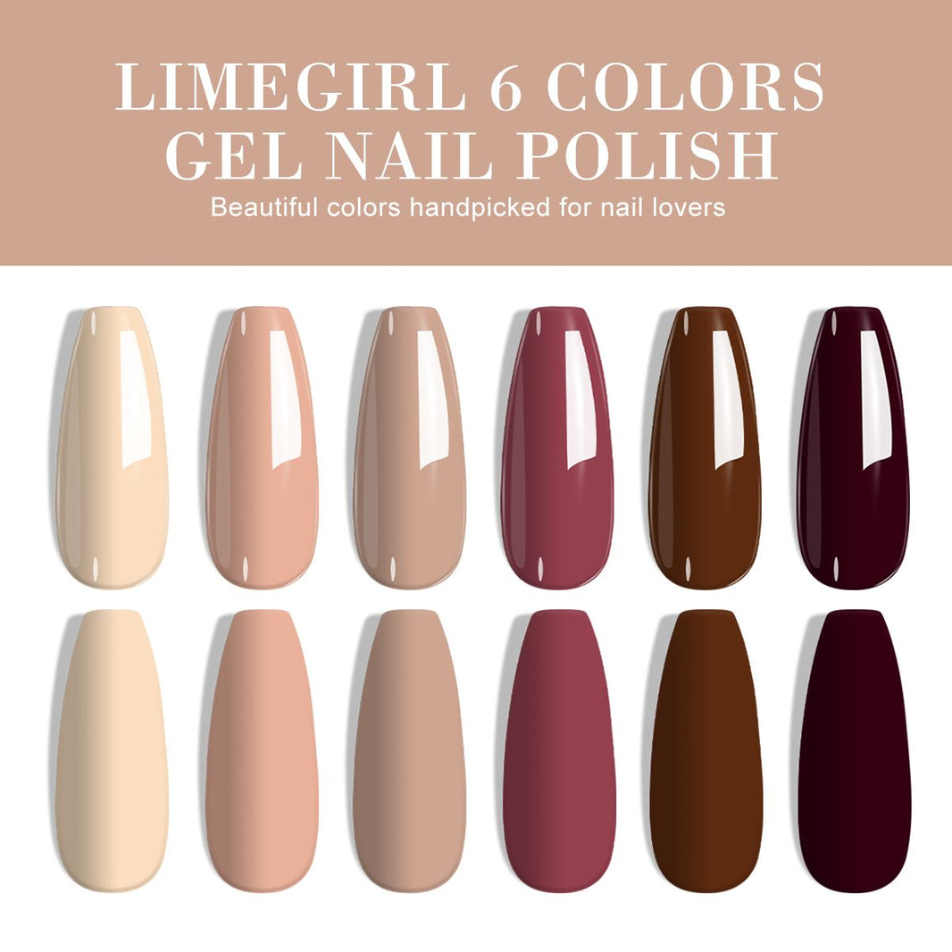 LIMEGIRL Gel Nail Polish Set 6 Color Set with UV Nail Light and Nail Tools, Soaking Nail Set, for Beginners DIY Nail Set-LIMEGIRL Gel Nail Polish Set 6 Color Set with UV Nail Light and Nail Tools, Soaking Nail Set, for Beginners DIY Nail Set