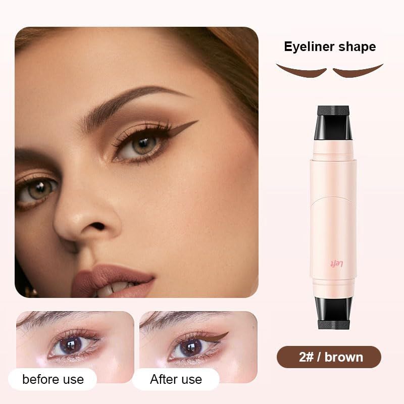 Winged Eyeliner Stamp Pen Dual Head Rotating Design, Quick-Dry, Long-Lasting, Smudge-Proof for Easy Cat Eye (1#/Black)-Winged Eyeliner Stamp Pen Dual Head Rotating Design, Quick-Dry, Long-Lasting, Smudge-Proof for Easy Cat Eye (1#/Black)