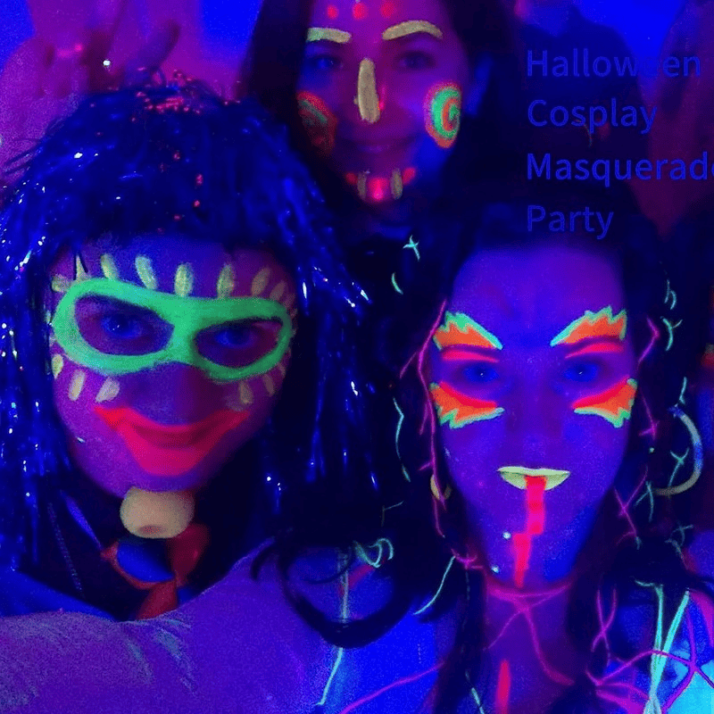 UV Glow Blacklight Face and Body Paint,0.48 oz, Set of 6 Tubes, 6 Colors Halloween Makeup-UV Glow Blacklight Face and Body Paint,0.48 oz, Set of 6 Tubes, 6 Colors Halloween Makeup