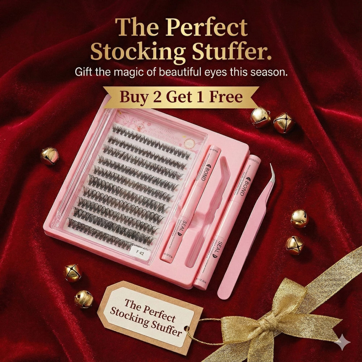 AYCUE Holiday Glam Christmas Special Edition High-Quality Eyelash Suit Subtle Natural Soft Finish Clean Band DIY Fluffy Lash Extension for Festive Looks-AYCUE Holiday Glam Christmas Special Edition High-Quality Eyelash Suit Subtle Natural Soft Finish Clean Band DIY Fluffy Lash Extension for Festive Looks