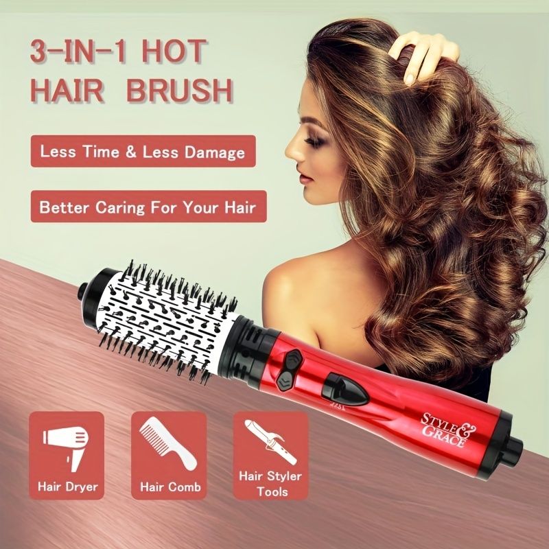 2-in-1 Electric Rotating Curling Comb and Hair Dryer for Salon-Quality Styling at Home-2-in-1 Electric Rotating Curling Comb and Hair Dryer for Salon-Quality Styling at Home