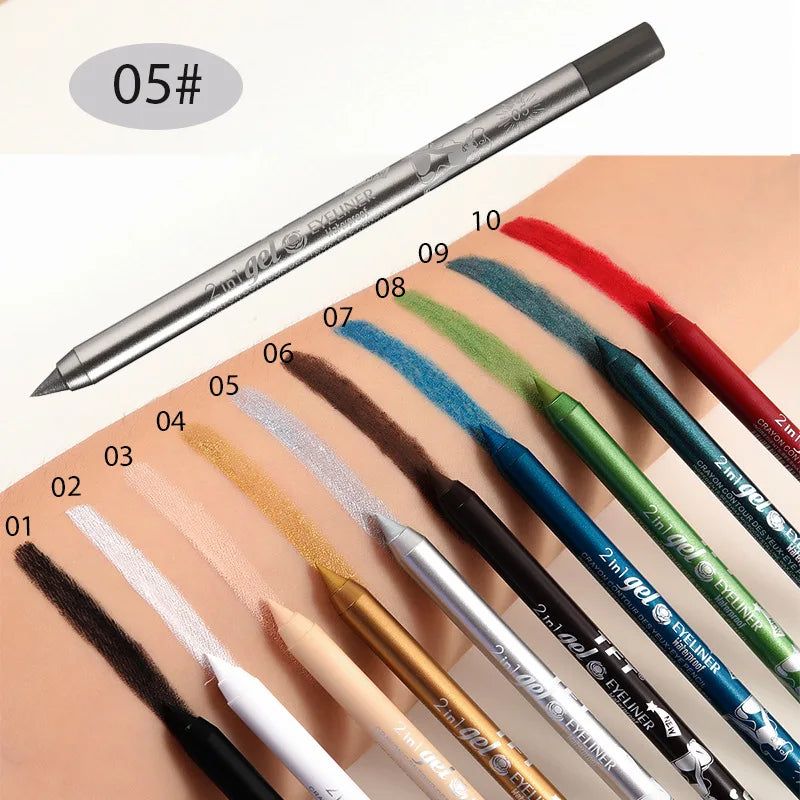 Waterproof Eyeliner Long Lasting Pencil Colourful Pigment Blue Black White Color Gel Eye Liner Pen Makeup Eye Beauty Cosmetics-Waterproof Eyeliner Long Lasting Pencil Colourful Pigment Blue Black White Color Gel Eye Liner Pen Makeup Eye Beauty Cosmetics