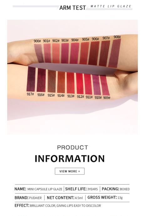 PUDAIER® Mini Capsule Matte Liquid Lipstick - Color #904-PUDAIER® Mini Capsule Matte Liquid Lipstick - Color #904
