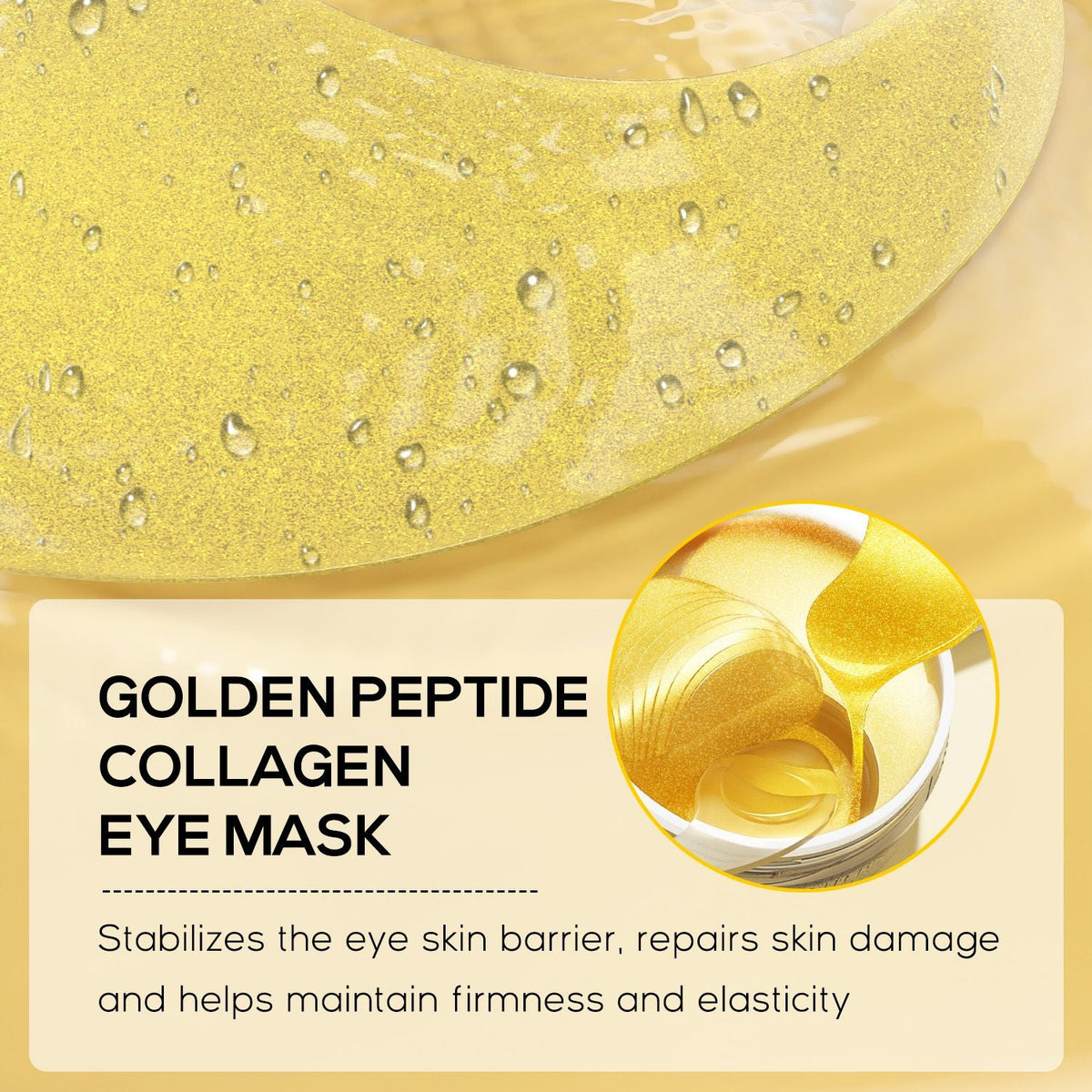 Golden Peptide Collagen Eye Mask, Moisturizing Eye Patches for Puffy Eyes and Dark Circles, 60PCS Hydrating Skincare-Golden Peptide Collagen Eye Mask, Moisturizing Eye Patches for Puffy Eyes and Dark Circles, 60PCS Hydrating Skincare