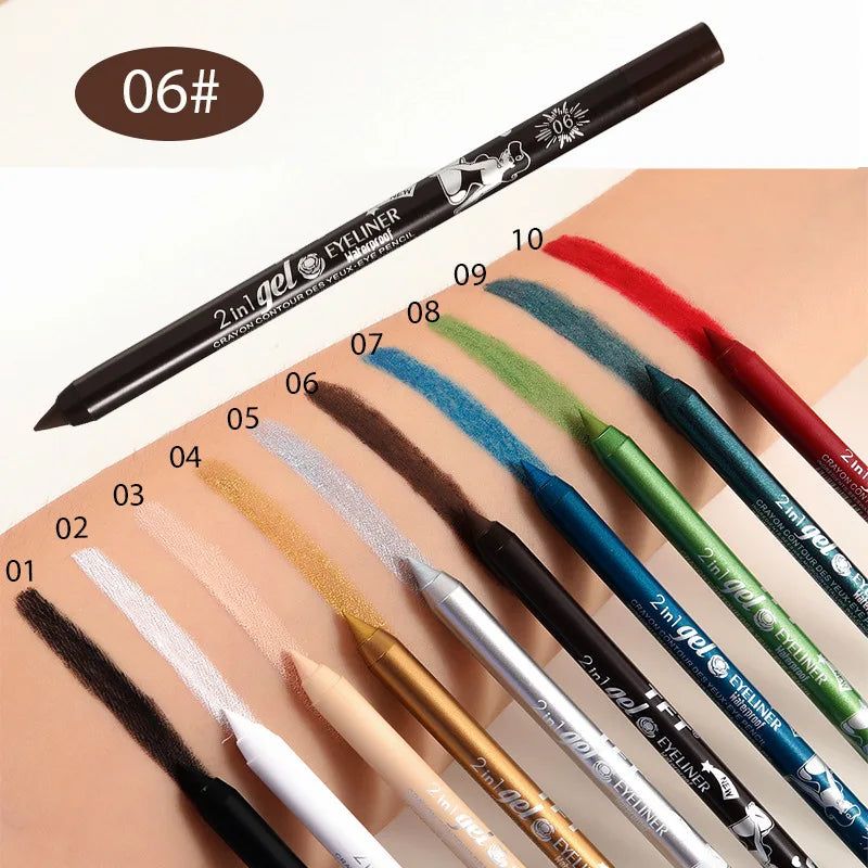 Waterproof Eyeliner Long Lasting Pencil Colourful Pigment Blue Black White Color Gel Eye Liner Pen Makeup Eye Beauty Cosmetics-Waterproof Eyeliner Long Lasting Pencil Colourful Pigment Blue Black White Color Gel Eye Liner Pen Makeup Eye Beauty Cosmetics