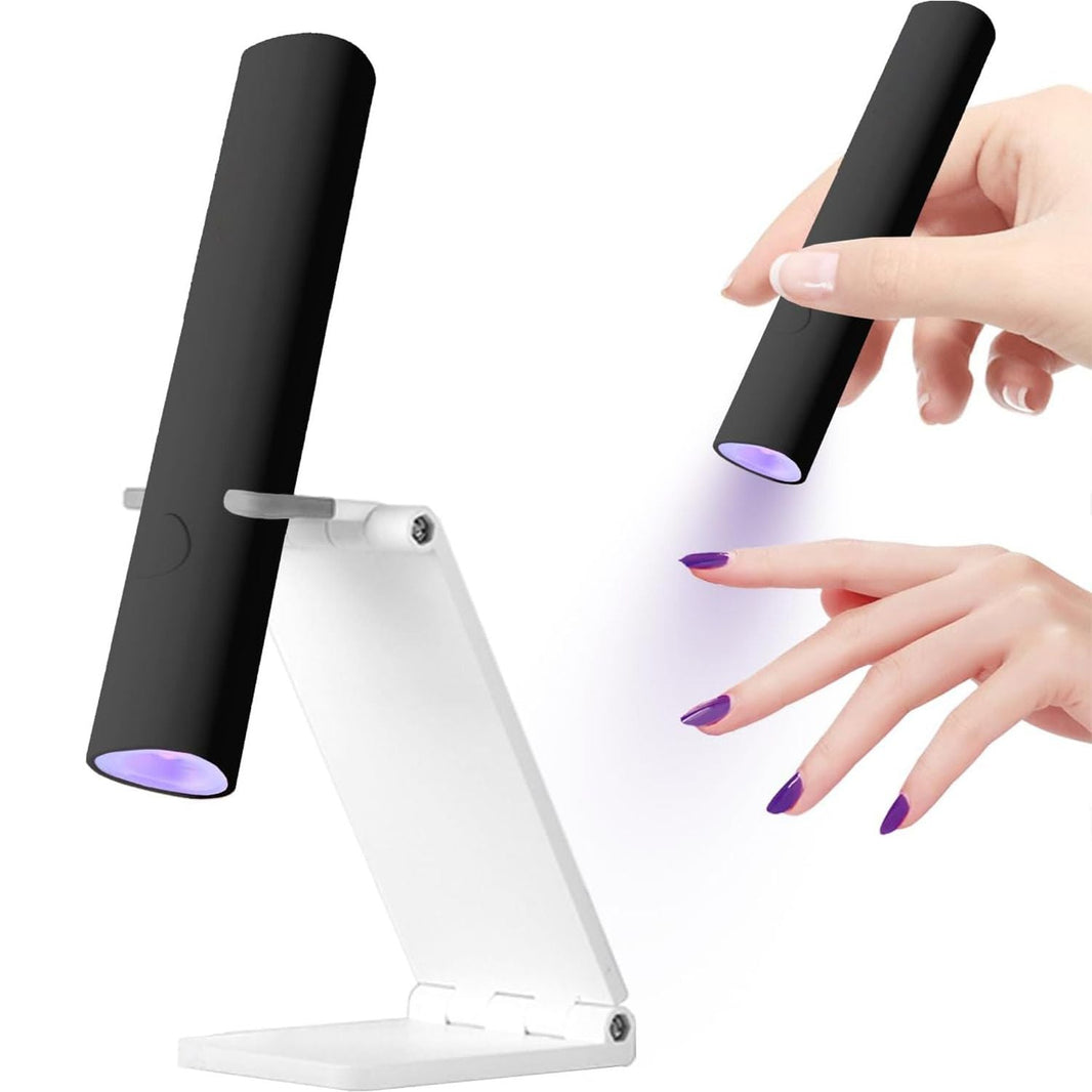 UV Light for Gel Nails, Mini U V LED Nail Lamp Handheld with Stand, Portable Nail Dryer Rechargeable USB Cordless for Fast Drying, Black-UV Light for Gel Nails, Mini U V LED Nail Lamp Handheld with Stand, Portable Nail Dryer Rechargeable USB Cordless for Fast Drying, Black