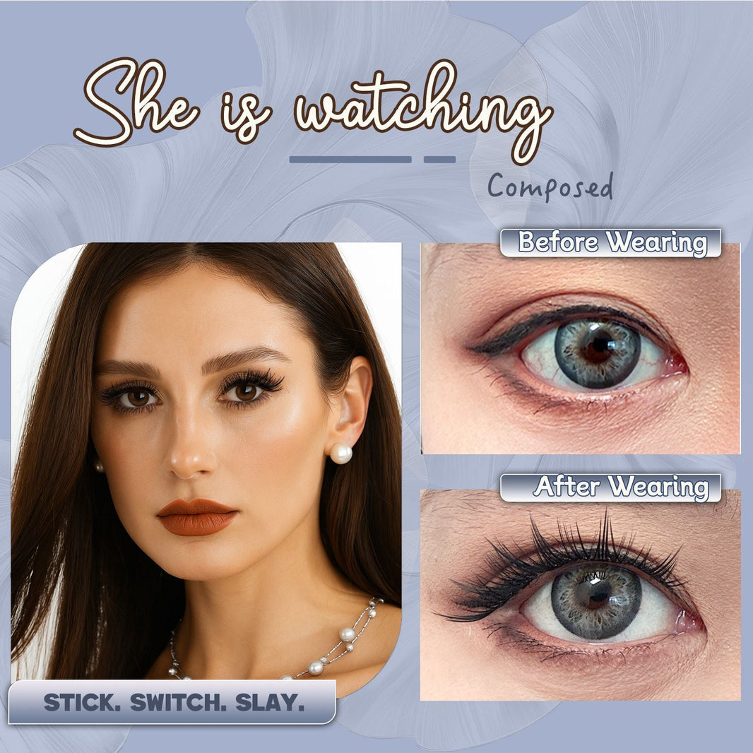 AYCUE #SHE IS WATCHING# Self-adhesive Lash Clusters C Curl 10-14mm 100 Clusters Glue-free Eyelashes Extensions for Natural Look Easy Application-AYCUE #SHE IS WATCHING# Self-adhesive Lash Clusters C Curl 10-14mm 100 Clusters Glue-free Eyelashes Extensions for Natural Look Easy Application