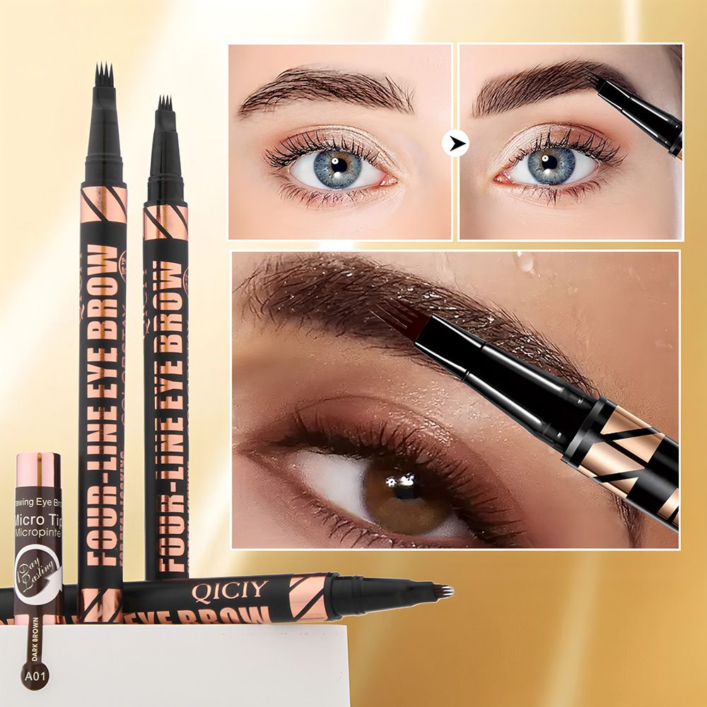 3 Colors Quad Wild Eyebrow Eyebrow Pencil Waterproof Non-Halogenating Extremely Fine Liquid Water Eyebrow Pencil-3 Colors Quad Wild Eyebrow Eyebrow Pencil Waterproof Non-Halogenating Extremely Fine Liquid Water Eyebrow Pencil