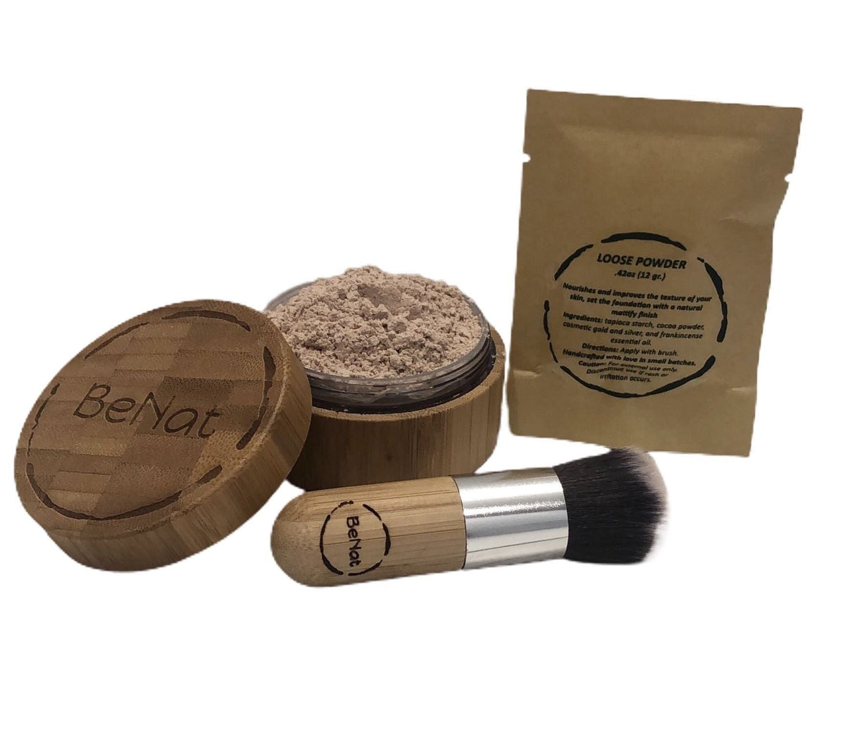 Premium BeNat Translucent Loose Setting Powder Kit with Eco-Friendly Bamboo Case, Ultra-Fine Matte Finish Finishing Powder, Includes 0.4oz Refill and Kabuki Brush, Cruelty-Free and Vegan Face Makeup-Premium BeNat Translucent Loose Setting Powder Kit with Eco-Friendly Bamboo Case, Ultra-Fine Matte Finish Finishing Powder, Includes 0.4oz Refill and Kabuki Brush, Cruelty-Free and Vegan Face Makeup