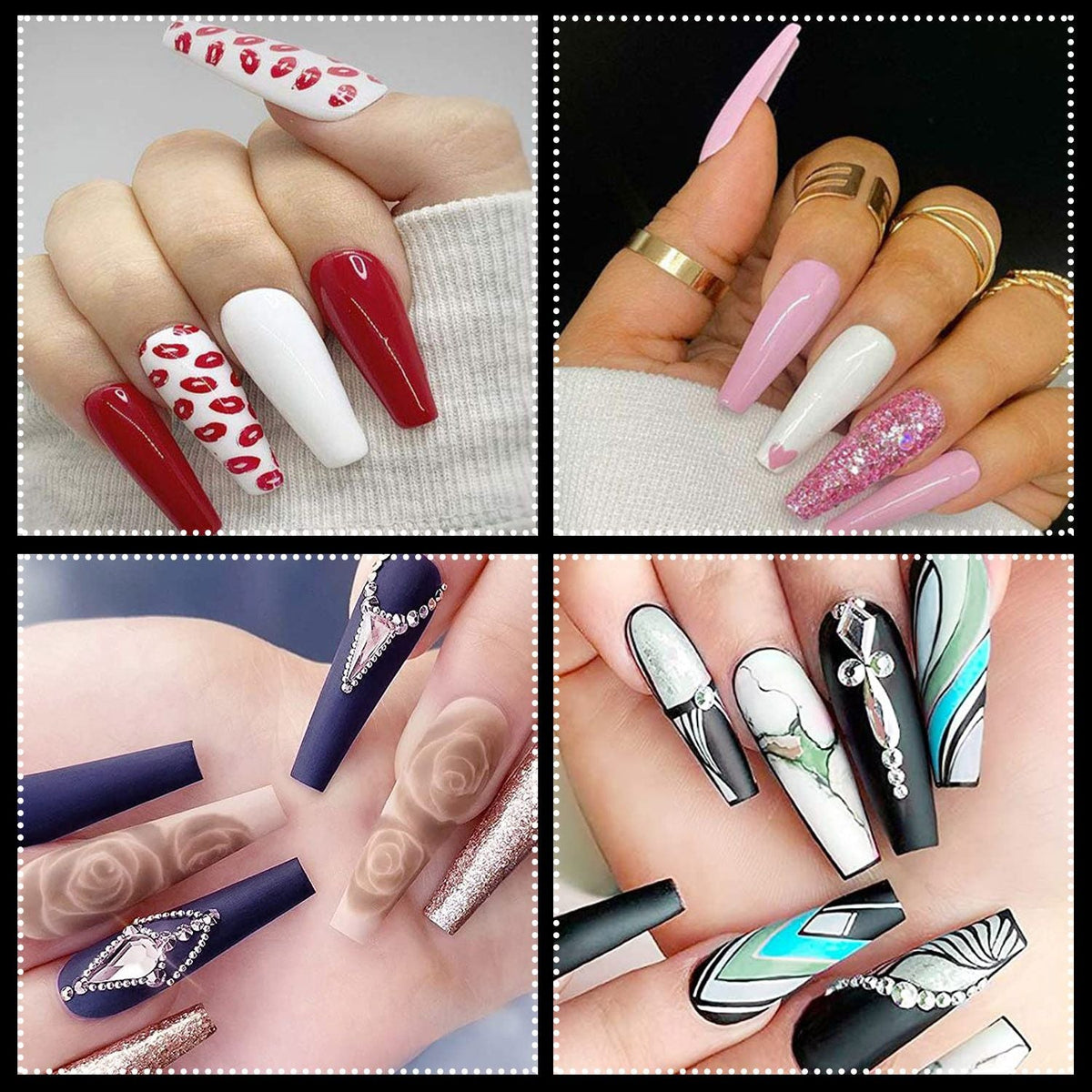 500Pcs False Nail Tips C Curve Half Cover French Nails Extra Long Fake Finger Nails For Nail Art Salons Home DIY 10 Sizes-500Pcs False Nail Tips C Curve Half Cover French Nails Extra Long Fake Finger Nails For Nail Art Salons Home DIY 10 Sizes