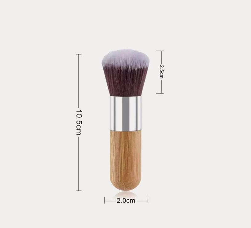 Premium Kabuki Blush Brush - High-Density Soft Synthetic Makeup Brush with Eco-Friendly Bamboo Handle for Flawless Powder & Contour Blending-Premium Kabuki Blush Brush - High-Density Soft Synthetic Makeup Brush with Eco-Friendly Bamboo Handle for Flawless Powder & Contour Blending