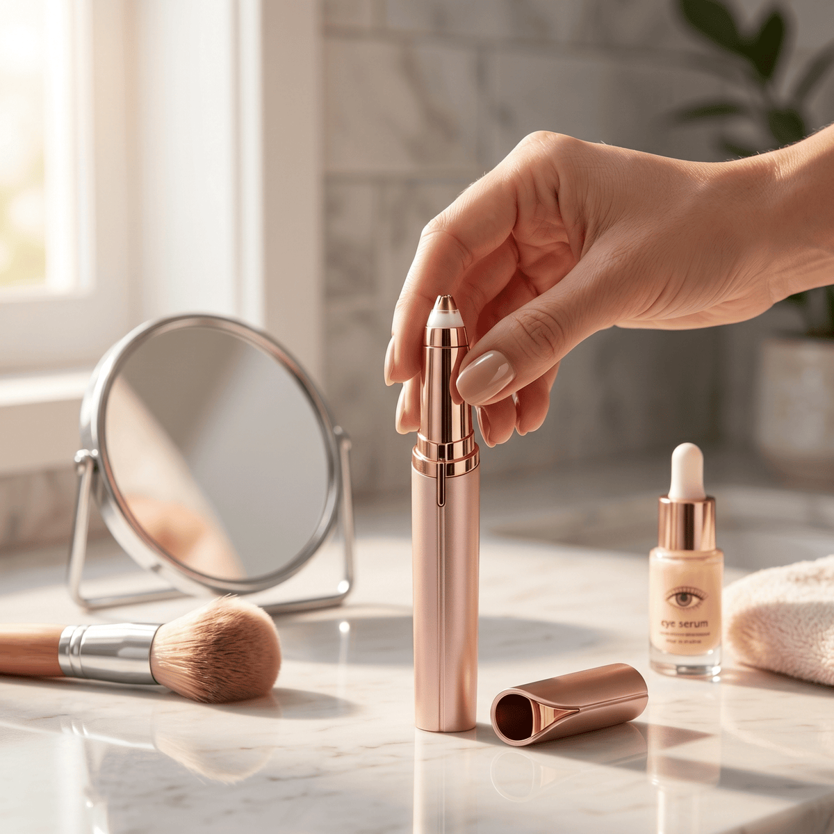 Rechargeable Eyebrow Hair Remover - Painless USB Electric Trimmer with LED Light-Rechargeable Eyebrow Hair Remover - Painless USB Electric Trimmer with LED Light