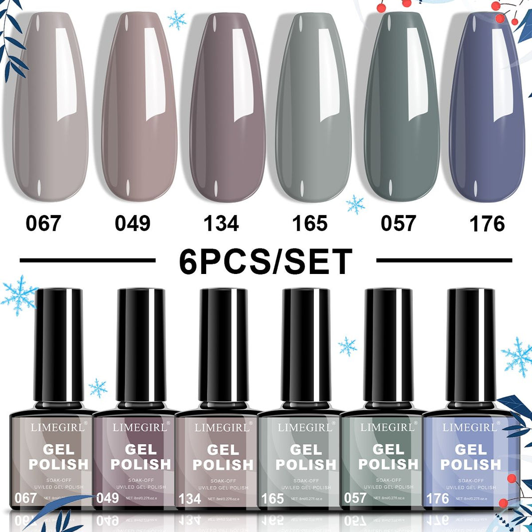 LIMEGIRL 6pcs Gel Polish Set 6 Vibrant Colors UV Gel NailPolish Red Blue Green Hema TMPTA TPO 3-free AllSeasons NailGel for Christmas Gift Women Girls-LIMEGIRL 6pcs Gel Polish Set 6 Vibrant Colors UV Gel NailPolish Red Blue Green Hema TMPTA TPO 3-free AllSeasons NailGel for Christmas Gift Women Girls