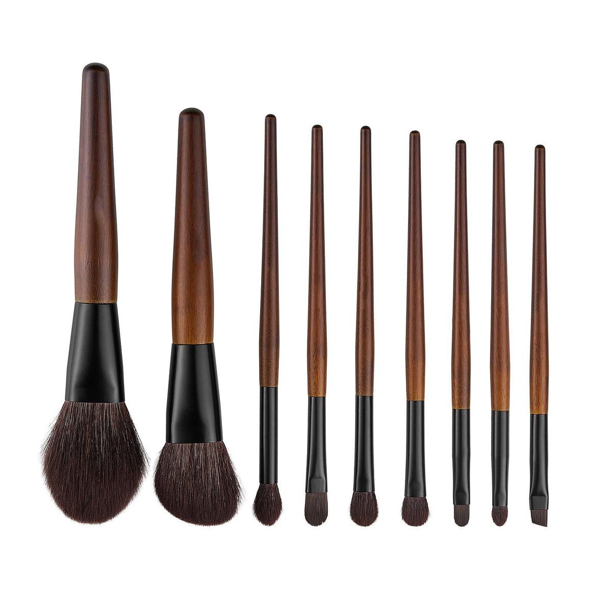 9-Piece Makeup Brush Set for Foundation Blending Eyeshadow, Professional Makeup Brush Kit with Soft Natural Wool & Vegan Synthetic Bristles, Ergonomic Wood Handle, Travel-Friendly Storage Bag-9-Piece Makeup Brush Set for Foundation Blending Eyeshadow, Professional Makeup Brush Kit with Soft Natural Wool & Vegan Synthetic Bristles, Ergonomic Wood Handle, Travel-Friendly Storage Bag