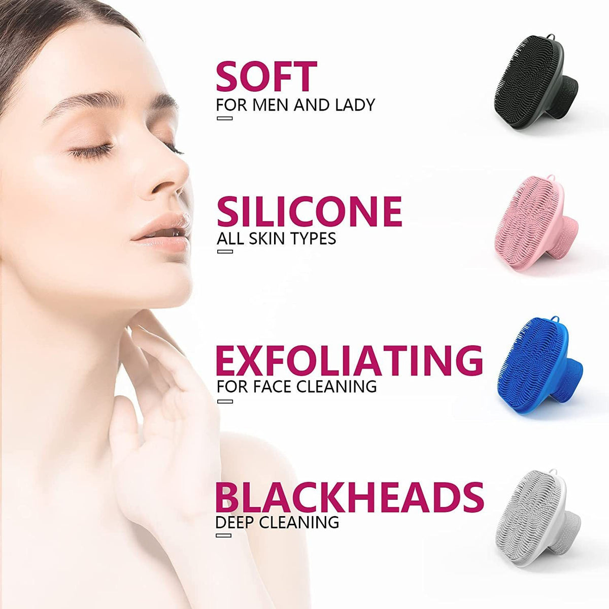 Silicone Face Scrubber-Facial Cleansing Brush Manual Waterproof Cleansing Skin Care Face Brushes for Cleansing and Exfoliating-Silicone Face Scrubber-Facial Cleansing Brush Manual Waterproof Cleansing Skin Care Face Brushes for Cleansing and Exfoliating