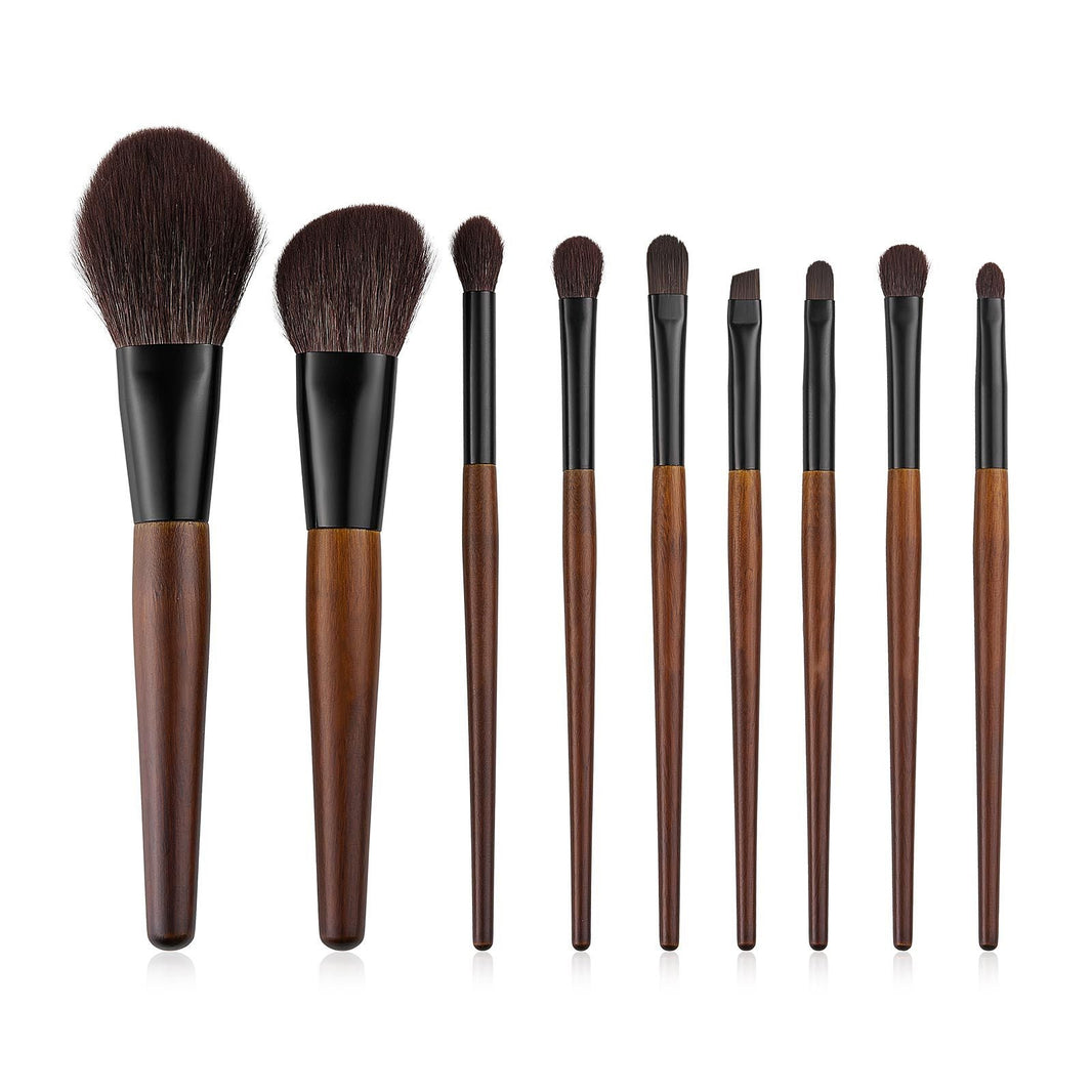 9-Piece Makeup Brush Set for Foundation Blending Eyeshadow, Professional Makeup Brush Kit with Soft Natural Wool & Vegan Synthetic Bristles, Ergonomic Wood Handle, Travel-Friendly Storage Bag-9-Piece Makeup Brush Set for Foundation Blending Eyeshadow, Professional Makeup Brush Kit with Soft Natural Wool & Vegan Synthetic Bristles, Ergonomic Wood Handle, Travel-Friendly Storage Bag