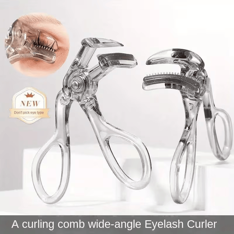Portable wide-angle eyelash curler with built-in comb - suitable for all eye shapes, easy to use, battery-free, ideal for beginners-Portable wide-angle eyelash curler with built-in comb - suitable for all eye shapes, easy to use, battery-free, ideal for beginners