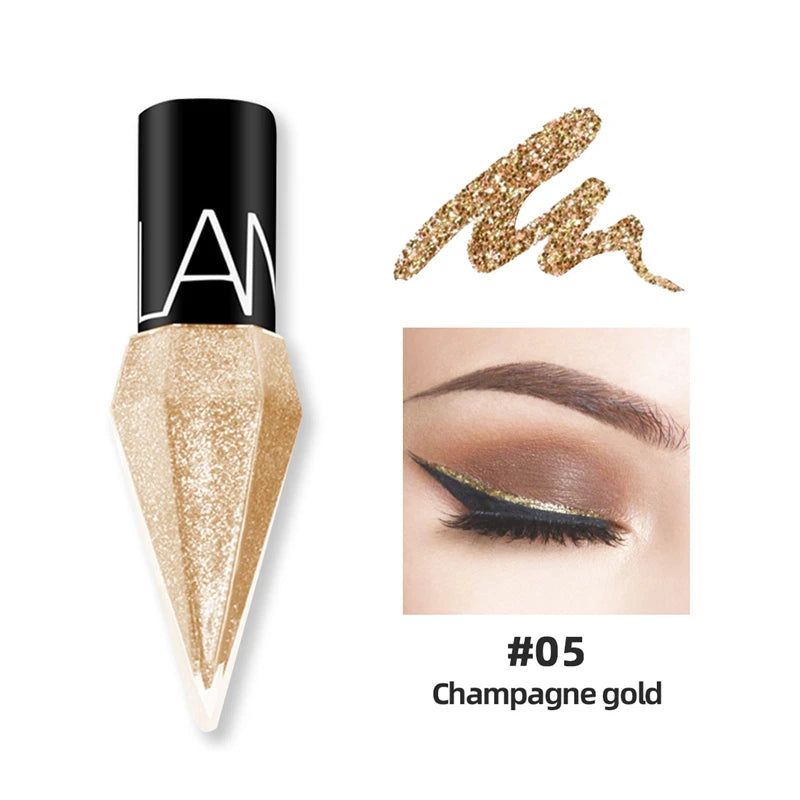 New Professional Shiny Eye Liners Cosmetics for Women Pigment Silver Rose Gold Color Liquid Glitter Eyeliner Cheap Makeup-New Professional Shiny Eye Liners Cosmetics for Women Pigment Silver Rose Gold Color Liquid Glitter Eyeliner Cheap Makeup