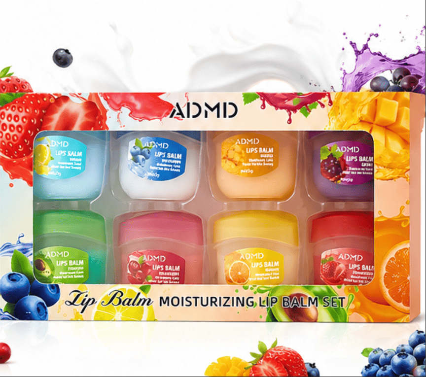 Fruit Scented Lip Balm Set, Natural Moisturizing Lip Balms for Dry Chapped Lips, 8PCS Assorted Flavors-Fruit Scented Lip Balm Set, Natural Moisturizing Lip Balms for Dry Chapped Lips, 8PCS Assorted Flavors