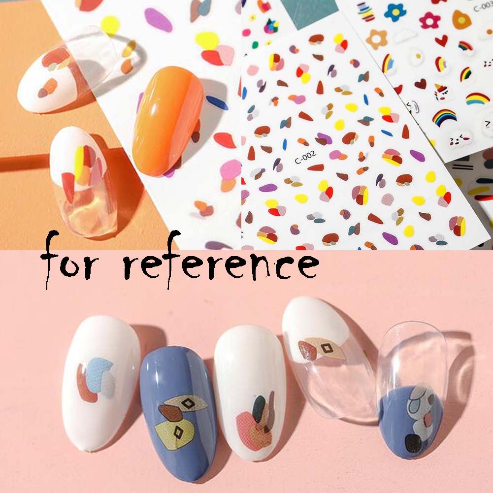 8 Sheets Random Patterned Colorful Summer Rainbow Nail Stickers Self-Adhesive DIY Nail Art Decals Nail Decals-8 Sheets Random Patterned Colorful Summer Rainbow Nail Stickers Self-Adhesive DIY Nail Art Decals Nail Decals