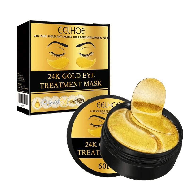 24K Gold Collagen Eye Masks, 60PCS Under Eye Patches with Hyaluronic Acid, for Dark Circles & Puffiness-24K Gold Collagen Eye Masks, 60PCS Under Eye Patches with Hyaluronic Acid, for Dark Circles & Puffiness