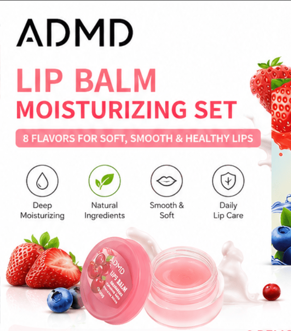 Fruit Scented Lip Balm Set, Natural Moisturizing Lip Balms for Dry Chapped Lips, 8PCS Assorted Flavors-Fruit Scented Lip Balm Set, Natural Moisturizing Lip Balms for Dry Chapped Lips, 8PCS Assorted Flavors