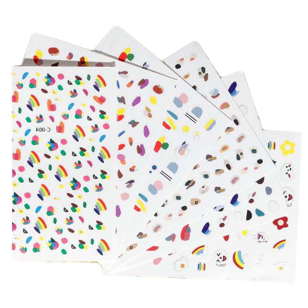 8 Sheets Random Patterned Colorful Summer Rainbow Nail Stickers Self-Adhesive DIY Nail Art Decals Nail Decals-8 Sheets Random Patterned Colorful Summer Rainbow Nail Stickers Self-Adhesive DIY Nail Art Decals Nail Decals