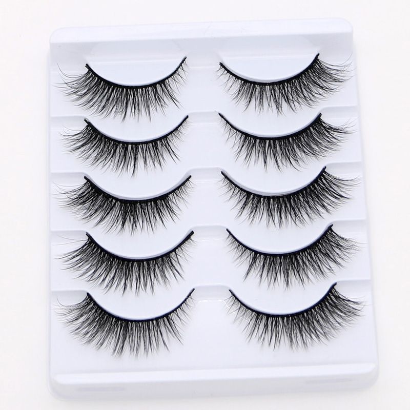 New 5Pairs High Quality Faux Eyelashes Handmade 3D Winged Natural Long Lashes Soft Cat Eye Fake Eyelash For Eye Makeup Wholesale-New 5Pairs High Quality Faux Eyelashes Handmade 3D Winged Natural Long Lashes Soft Cat Eye Fake Eyelash For Eye Makeup Wholesale