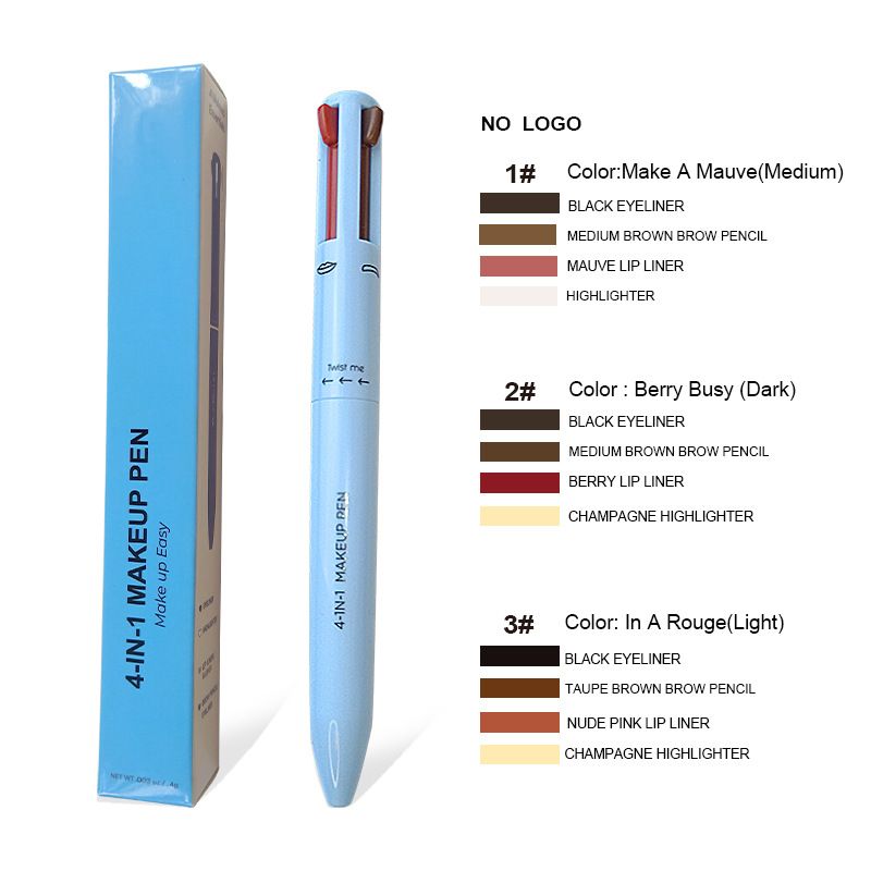 4 Color Lip Liner Highlighter Eyeliner And Eyebrow Pencil 4in1 makeup pen-4 Color Lip Liner Highlighter Eyeliner And Eyebrow Pencil 4in1 makeup pen