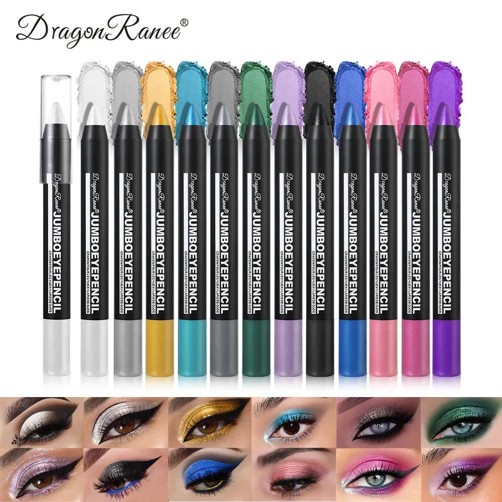 Smoky Dark Green Eyeshadow Pencil Stick Waterproof Pearlescent 12 Colors Metallic Glitter Eye Shadow Highlighter Pen Makeup Tool-Smoky Dark Green Eyeshadow Pencil Stick Waterproof Pearlescent 12 Colors Metallic Glitter Eye Shadow Highlighter Pen Makeup Tool