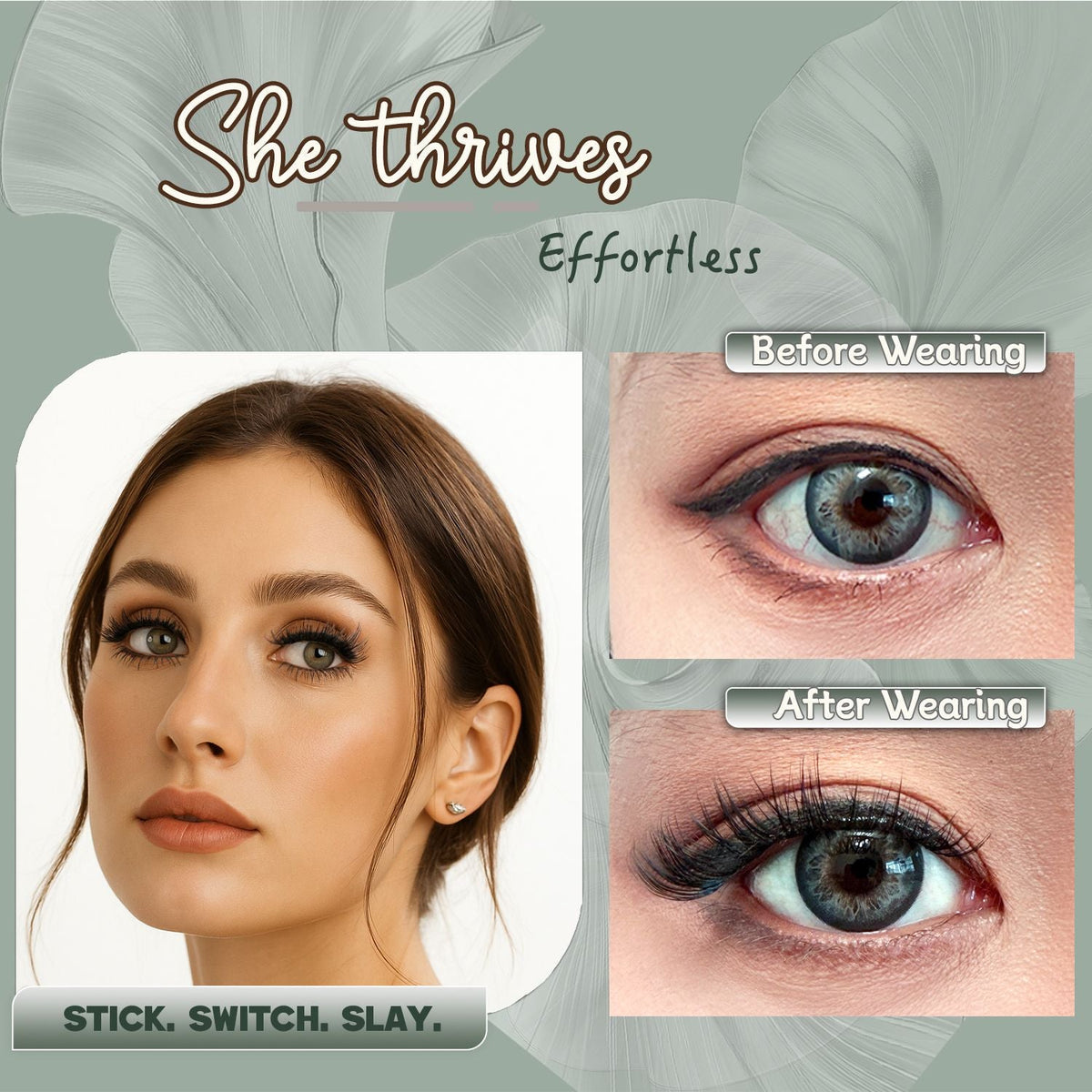 AYCUE #SHE THRIVES# Self-adhesive Lash Clusters C Curl 10-16mm 120 Clusters Glue-free Eyelashes Extensions for Natural Look Easy Application-AYCUE #SHE THRIVES# Self-adhesive Lash Clusters C Curl 10-16mm 120 Clusters Glue-free Eyelashes Extensions for Natural Look Easy Application